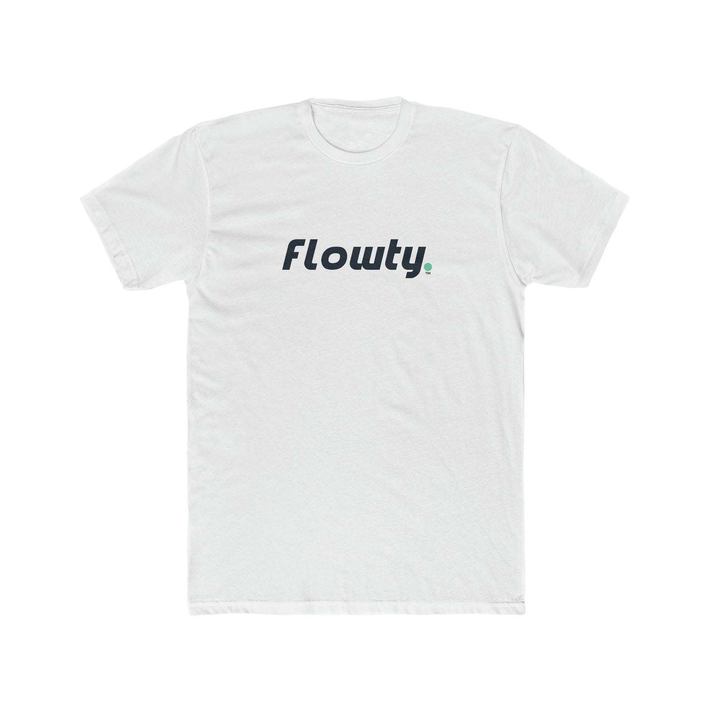 Flowty Mid White Men's Cotton Crew Tee