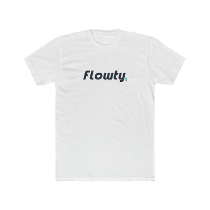 Flowty Mid White Men's Cotton Crew Tee