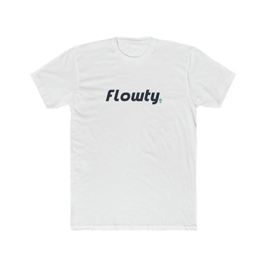 Flowty Mid White Men's Cotton Crew Tee