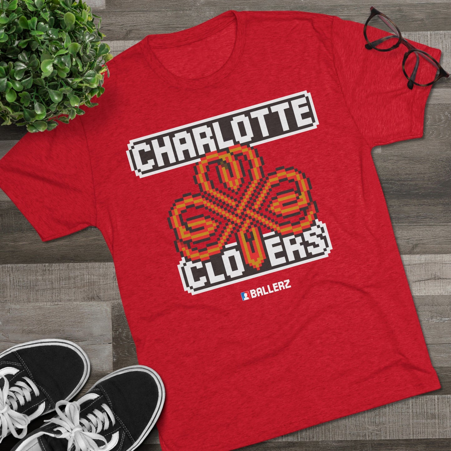 Ballerz Charlotte Clovers Unisex Tri-Blend Crew Tee