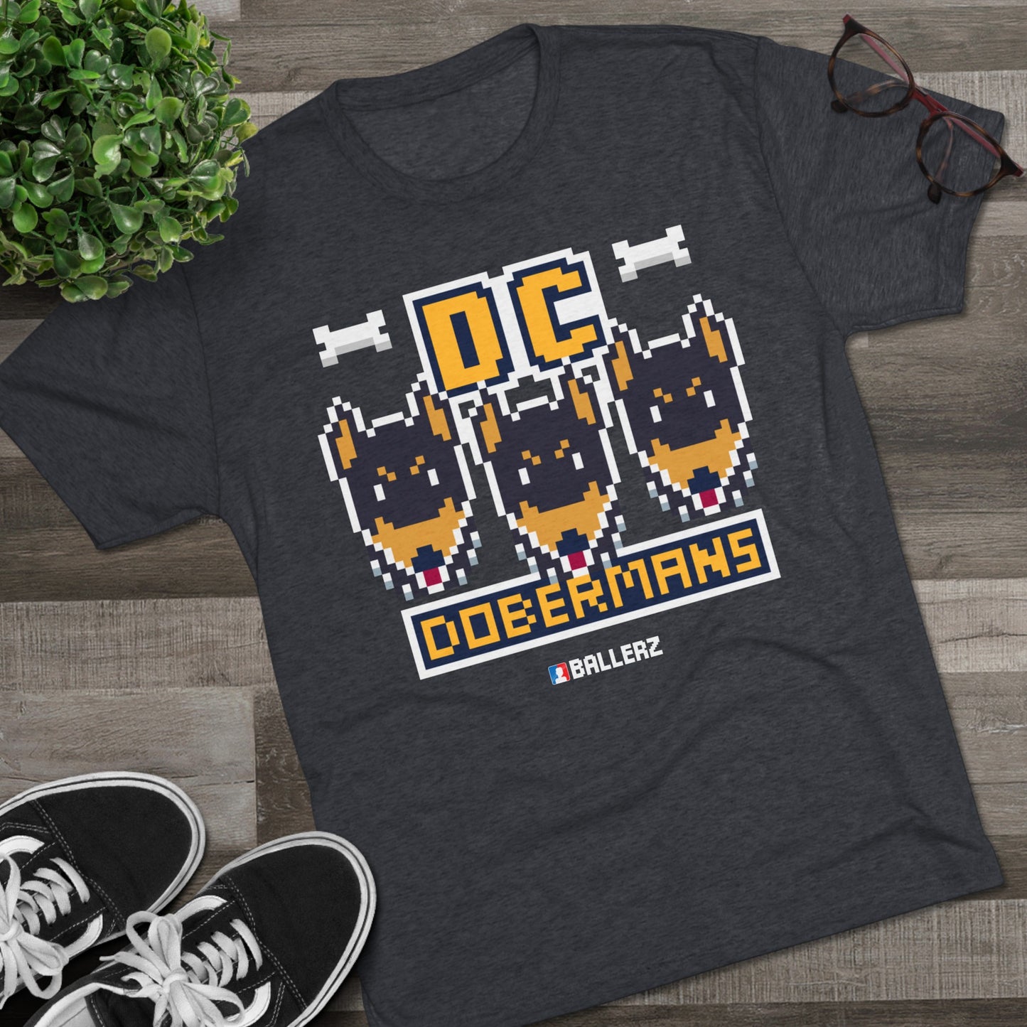 Ballerz DC Dobermans Unisex Tri-Blend Crew Tee