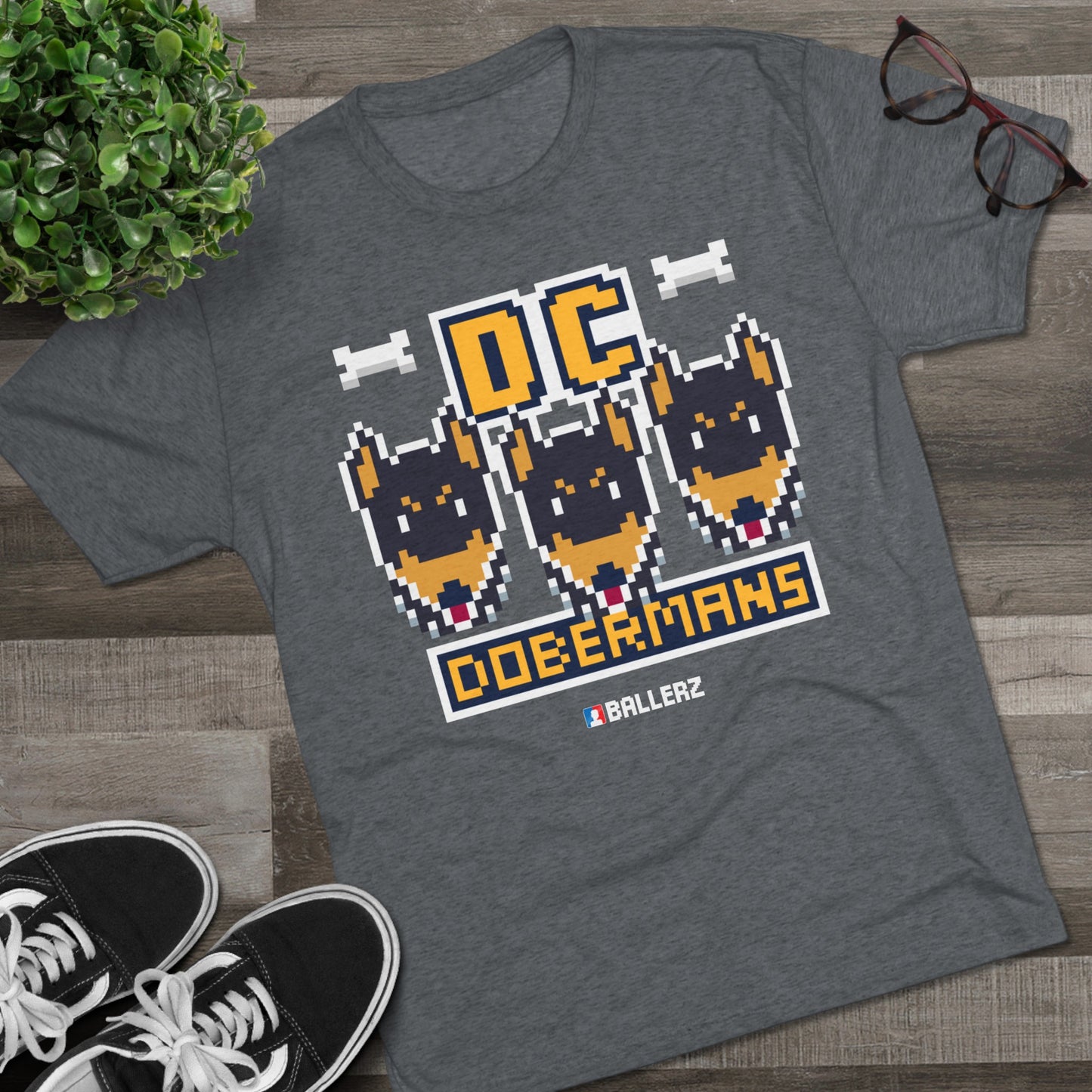 Ballerz DC Dobermans Unisex Tri-Blend Crew Tee