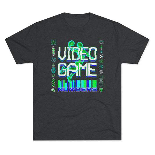 Video Game Numbers Unisex Tri-Blend Crew Tee