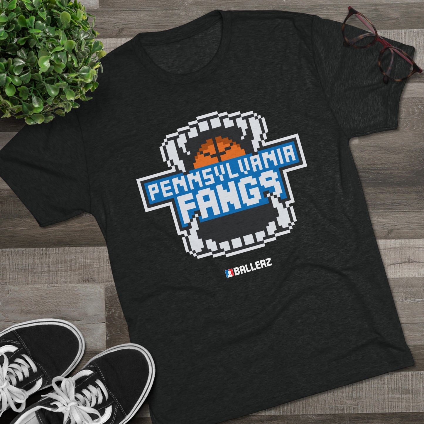 Ballerz Pennsylvania Fangs Unisex Tri-Blend Crew Tee