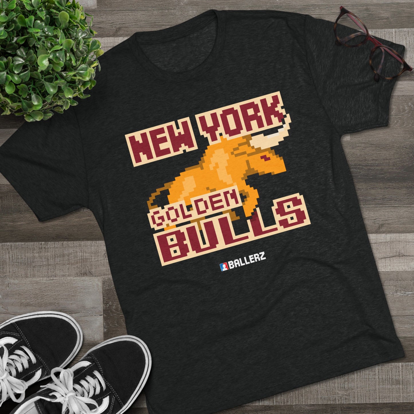 Ballerz New York Golden Bulls Unisex Tri-Blend Crew Tee