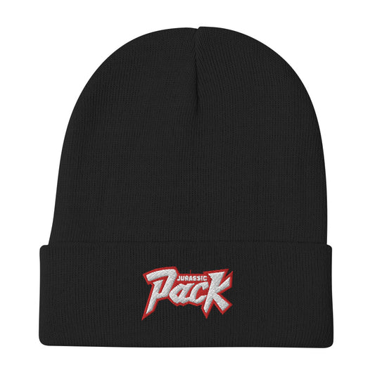 Jurassic Pack Red Logo Embroidered Beanie