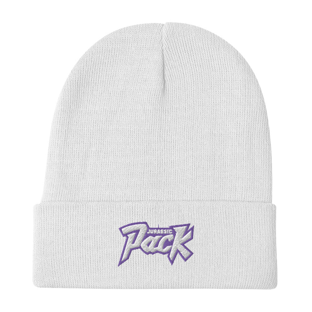 Jurassic Pack Purple Logo Embroidered Beanie