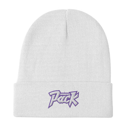 Jurassic Pack Purple Logo Embroidered Beanie