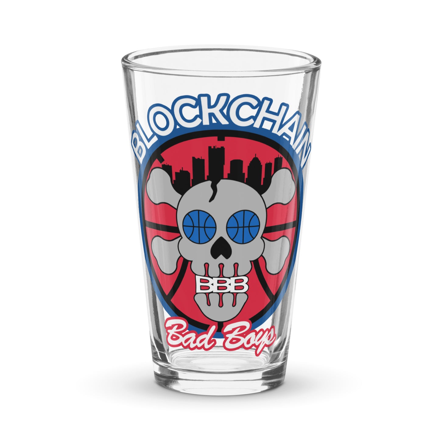 Blockchain Bad Boys Shaker pint glass